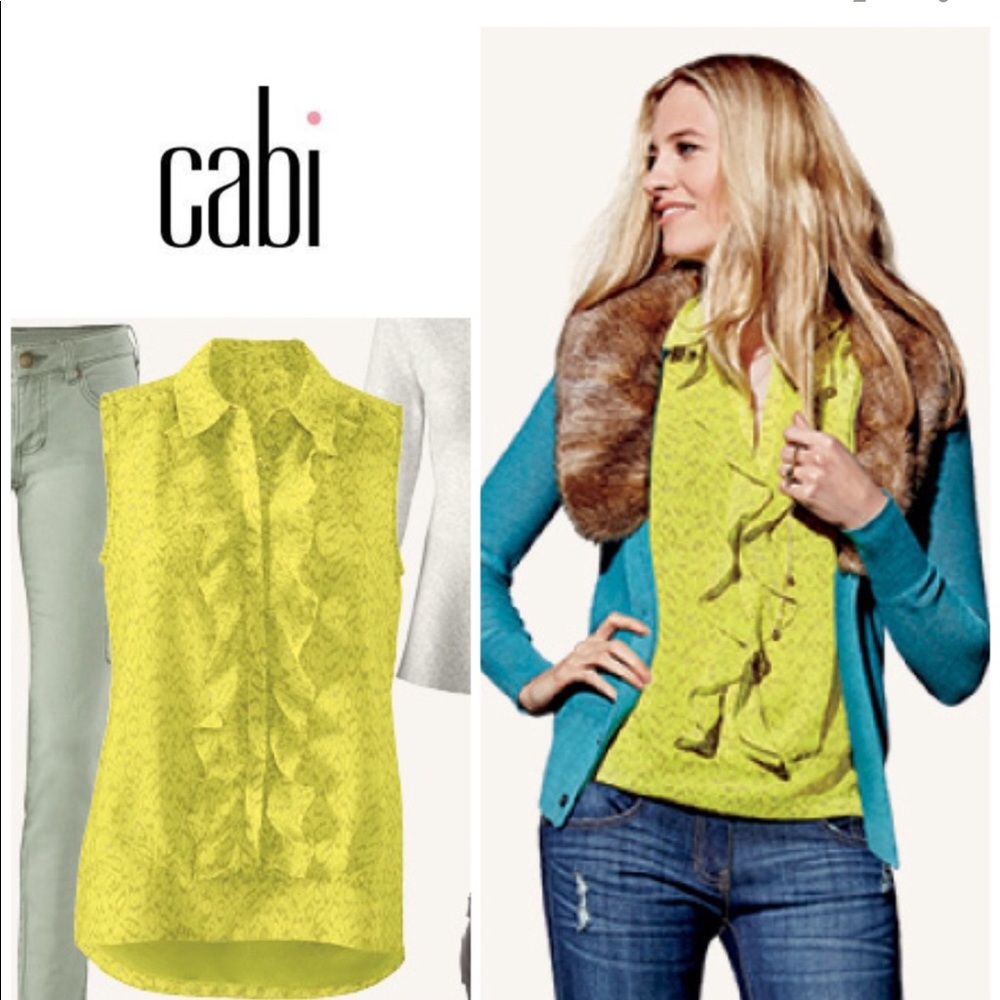 Cabi Reign Sleeveless Ruffle Blouse